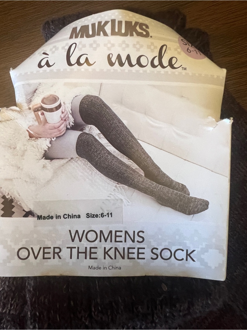 NWT Muk Luks Brown Over-the-knee Socks - Size 6-11
